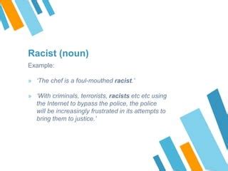 racism noun .